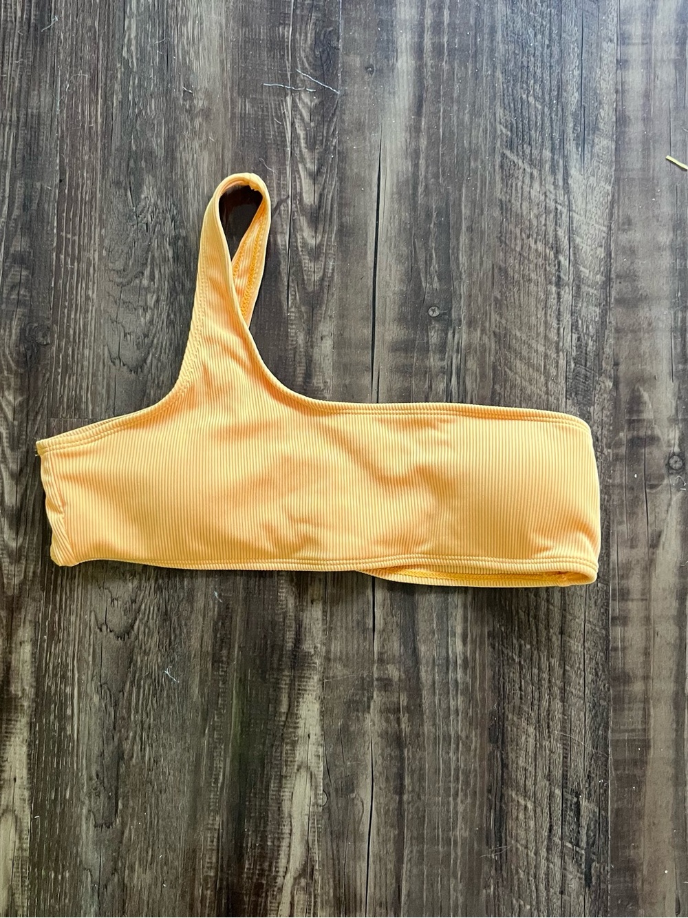 Shein One-Shoulder Ribbed Padded Bikini Top small